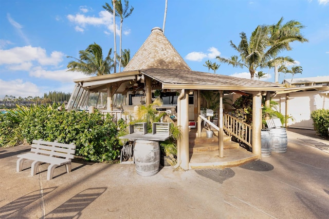 exterior space featuring a gazebo