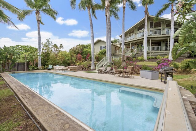 563 Mikioi Pl, Kihei, HI 96753 - swimming pool featuring stairs, a patio, and area for grilling