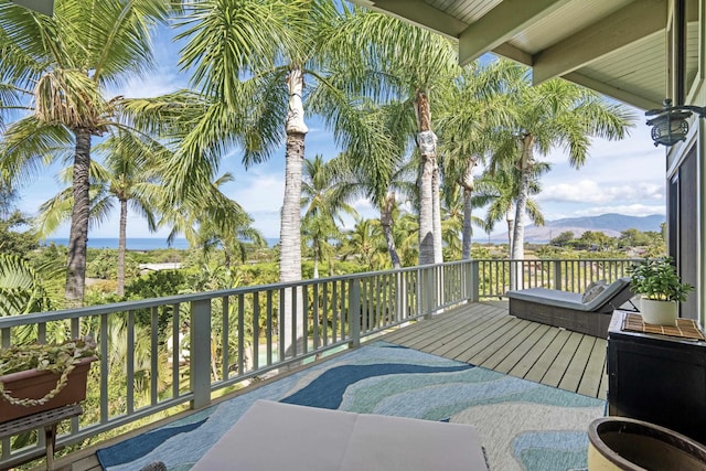 563 Mikioi Pl, Kihei, HI 96753 - wooden terrace with a mountain view
