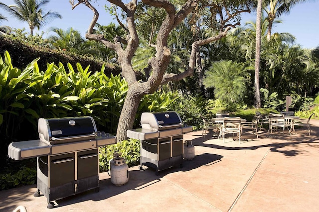 view of patio / terrace featuring a grill