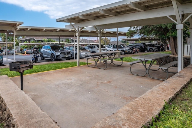 exterior space featuring a carport