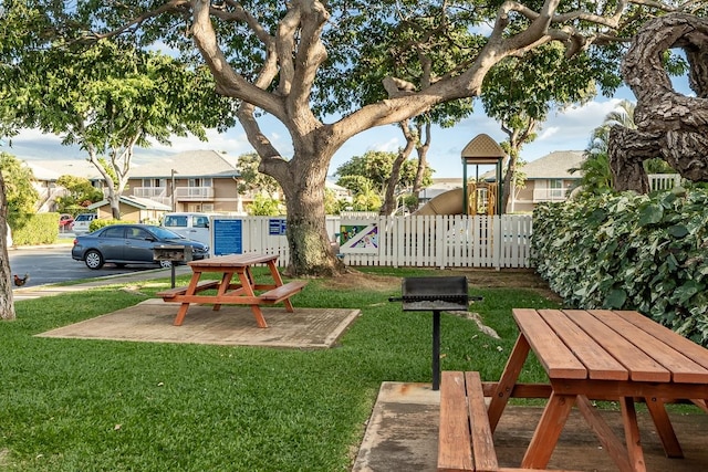 view of yard featuring a playground