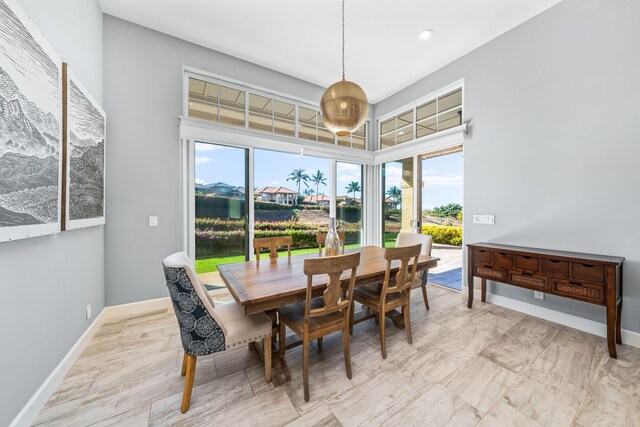 view of tiled dining room