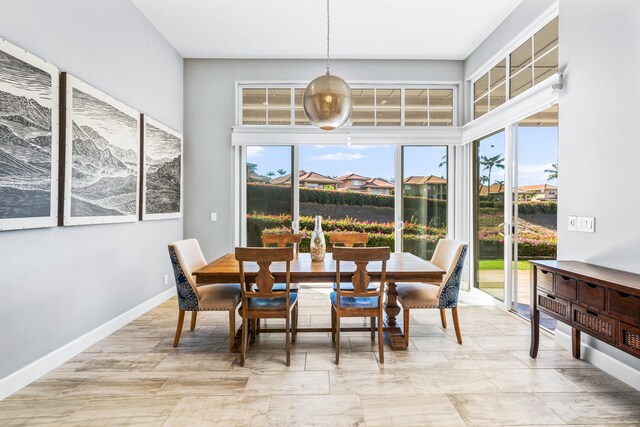 dining area with a wealth of natural light