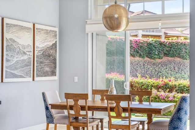 view of dining space