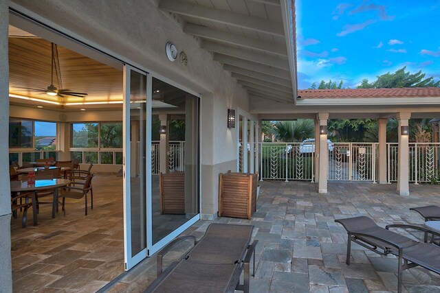 view of patio with ceiling fan