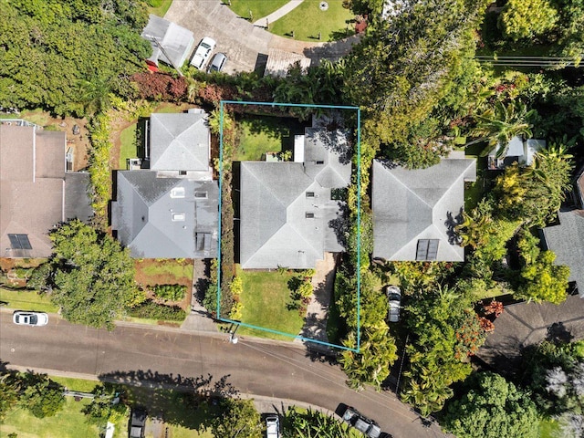 3217 Luahine Pl, Haiku, HI 96708 - aerial perspective of suburban area featuring property parcel outlined