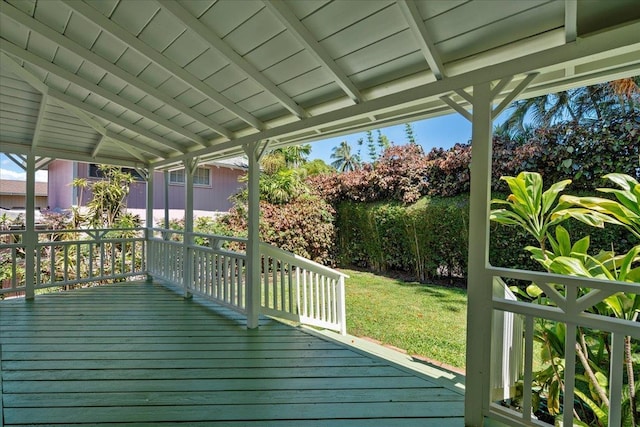 3217 Luahine Pl, Haiku, HI 96708 - view of wooden terrace