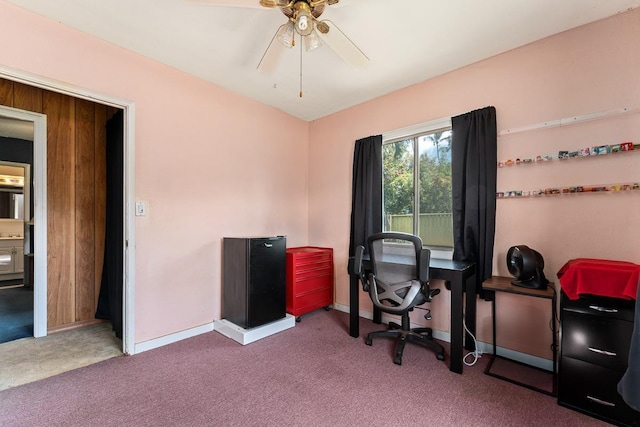 119 Kupalaiki Loop, Kihei, HI 96753 - office area featuring a ceiling fan, carpet, and baseboards