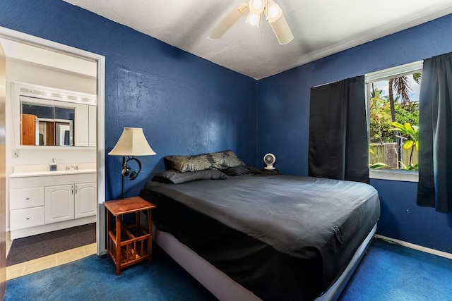 119 Kupalaiki Loop, Kihei, HI 96753 - bedroom with carpet flooring, a ceiling fan, and baseboards