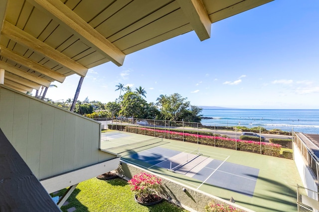2075 S Kihei Rd Unit 214, Kihei, HI 96753 - view of tennis court featuring a water view