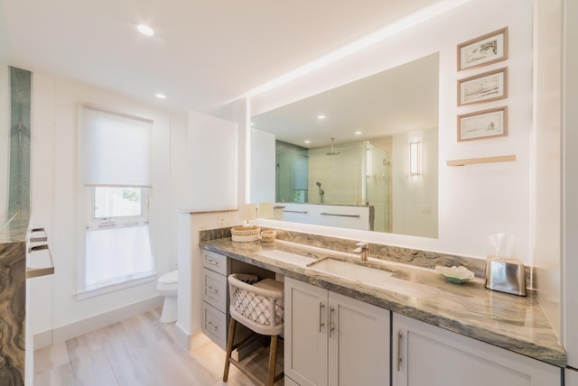 3200 Wailea Alanui Dr Unit 1606, Kihei, HI 96753 - bathroom featuring vanity, a shower with shower door, and recessed lighting