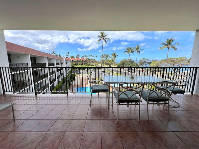 view of terrace featuring a balcony