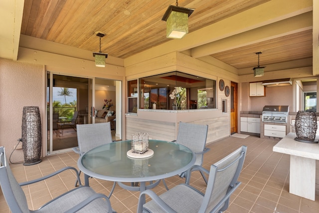 view of terrace with grilling area