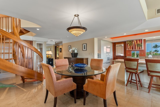 view of tiled dining space