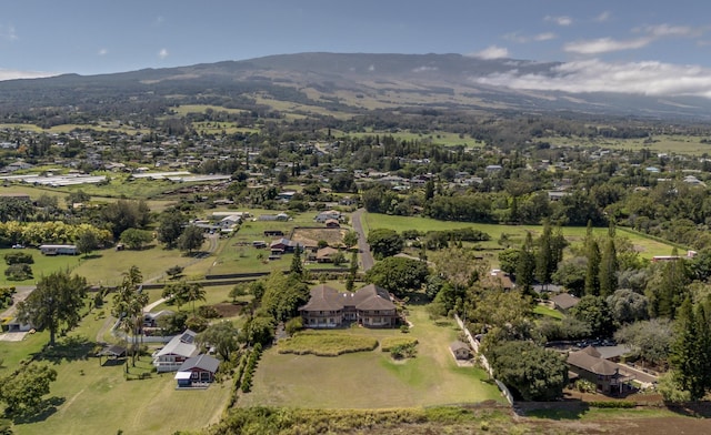 drone / aerial view with a mountain view