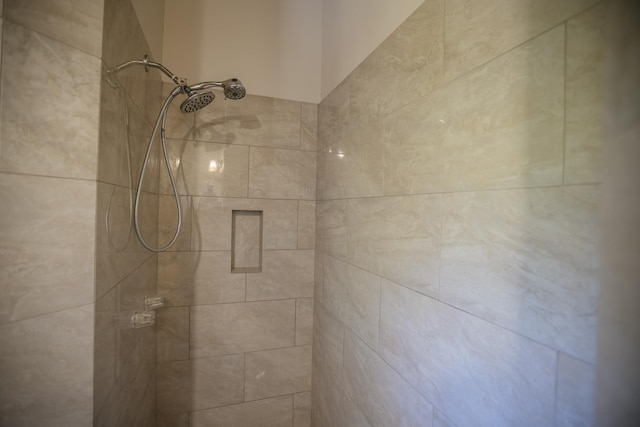 room details with a tile shower