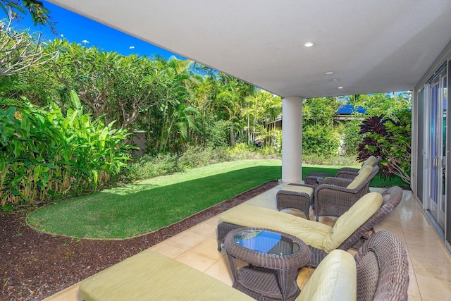 view of patio featuring outdoor lounge area