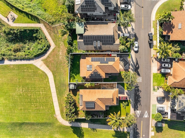 aerial view with a residential view