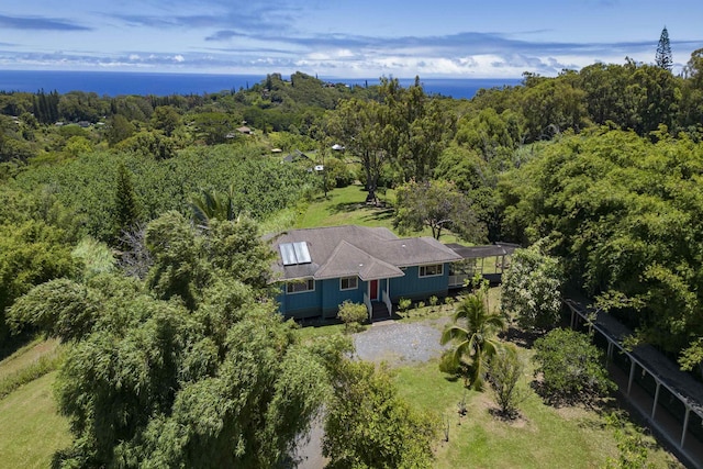 698 Kaupakalua Rd Unit A, Haiku, HI 96708 - view from above of property with a forest and a nearby body of water