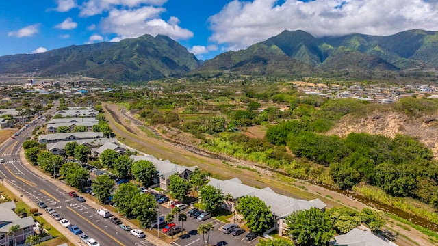 drone / aerial view with a mountain view