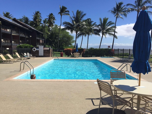 view of pool featuring a patio