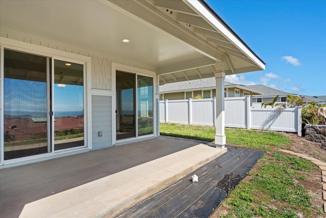 view of patio / terrace with fence