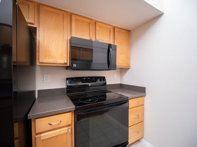 kitchen featuring black appliances