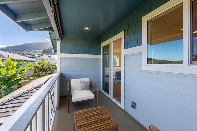 balcony with a mountain view