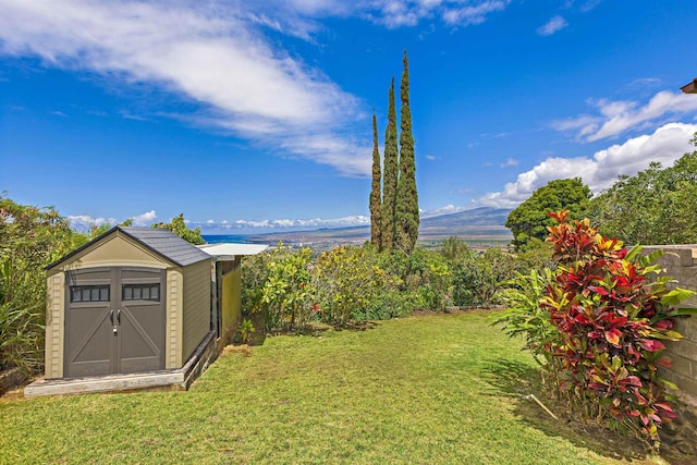 219 Ekoa Pl, Wailuku, HI 96763 - view of green lawn with a storage shed and an outbuilding