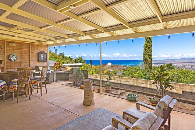 219 Ekoa Pl, Wailuku, HI 96763 - view of patio featuring a water view