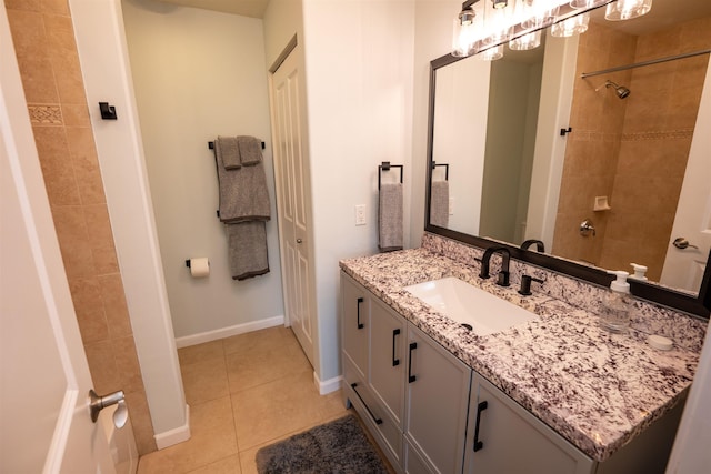 bathroom featuring vanity and tile patterned floors