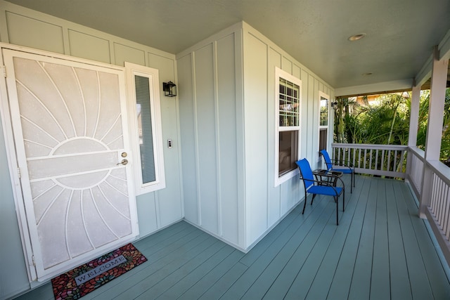 wooden deck with covered porch