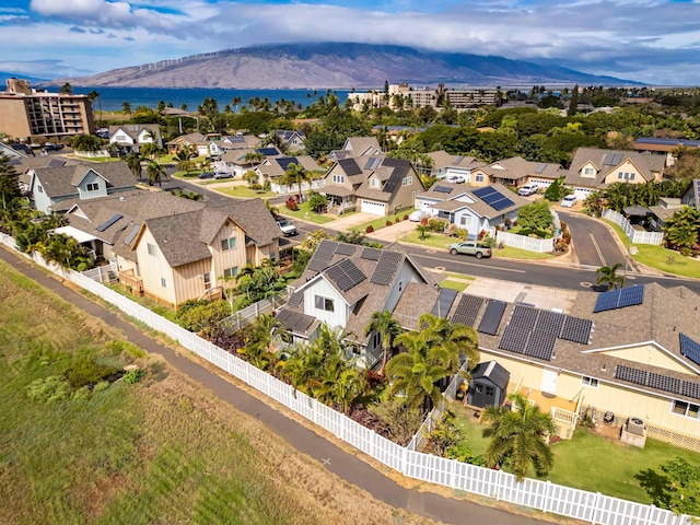 bird's eye view with a mountain view