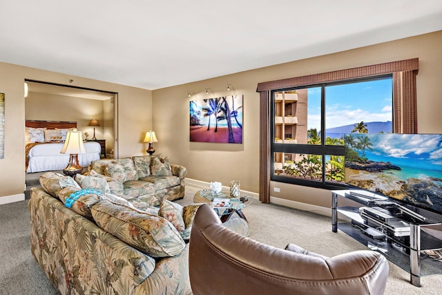 50 Nohea Kai Dr Unit 2-702, Lahaina, HI 96761 - living area with carpet and baseboards