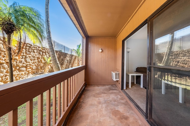 balcony with a wall unit AC