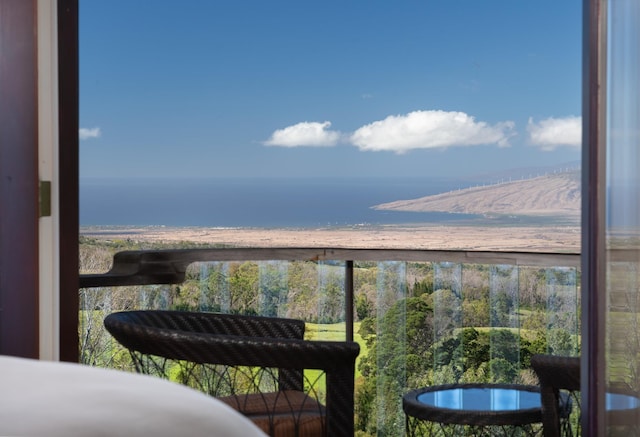 balcony with a water view