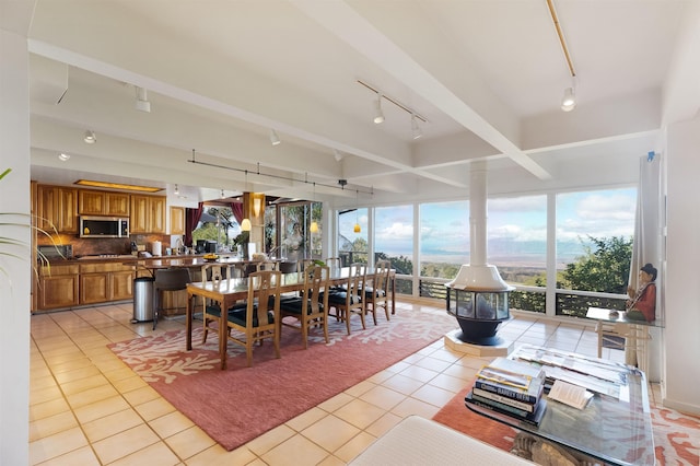 view of tiled dining room