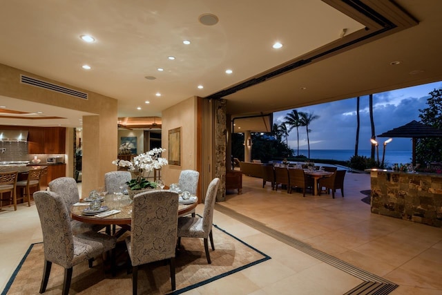 view of tiled dining area