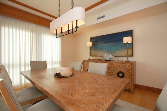 dining room featuring wood-type flooring