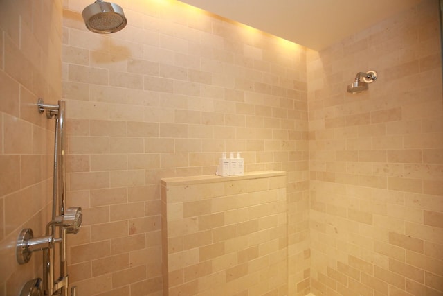 interior space featuring tiled shower