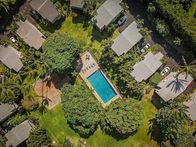 aerial view with a residential view