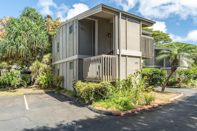 view of property exterior with stucco siding