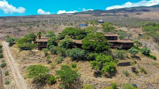 drone / aerial view with a mountain view