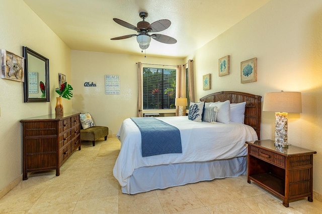 155 Wailea Ike Pl Unit 67, Kihei, HI 96753 - tiled bedroom featuring ceiling fan