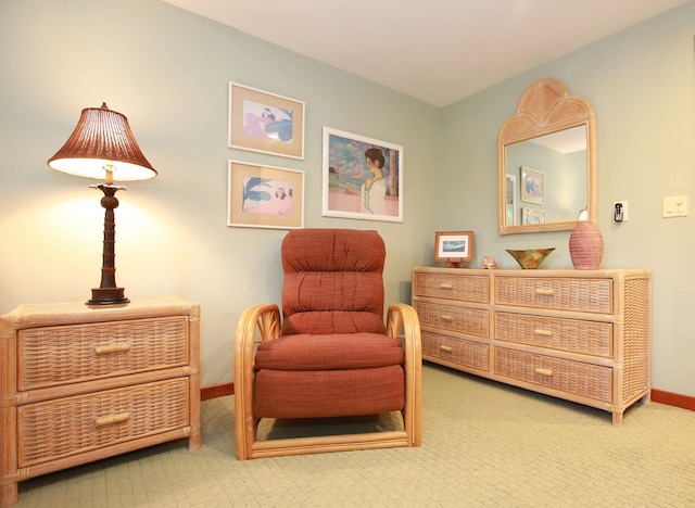 sitting room with carpet