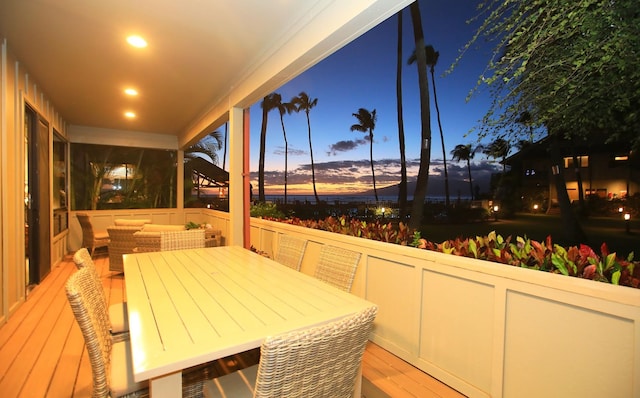 view of deck at dusk