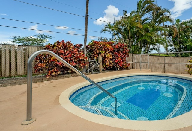 view of pool featuring a patio