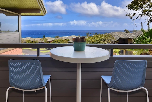 balcony with a water view