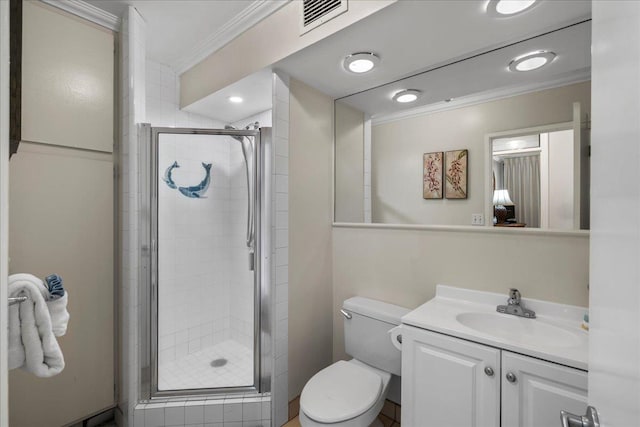 800 S Kihei Rd Unit 504, Kihei, HI 96753 - full bathroom featuring crown molding, vanity, toilet, and a stall shower